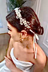 Adel Kristal Boncuklu ve İncili Gelin Saç Aksesuarı - Mediha Cambaz Bridal