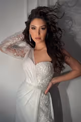 Adora Şifon Tek Kol Düz Kesim Gelinlik - Mediha Cambaz Bridal