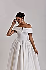 Albedo Sade Saten Prenses Model Gelinlik - Mediha Cambaz Bridal