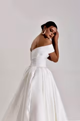 Albedo Sade Saten Prenses Model Gelinlik - Mediha Cambaz Bridal