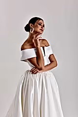 Albedo Sade Saten Prenses Model Gelinlik - Mediha Cambaz Bridal