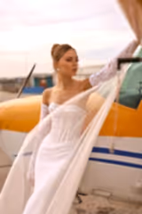 Albus Fransız Dantelli Straplez Balık Gelinlik - Mediha Cambaz Bridal