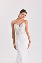 Alisse Ivory M Yaka Boncuklu Balık Gelinlik - Mediha Cambaz Bridal