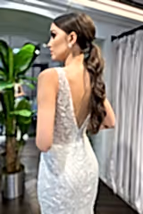 Aly Derin V Yaka Dantel İşlemeli Balık Gelinlik - Mediha Cambaz Bridal