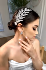 Amy Yaprak Motifli Zirkon Taşlı Gelin Saç Tokası - Mediha Cambaz Bridal