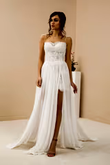 Angel Wings Şifon İçi Kısa Helen Gelinlik - Mediha Cambaz Bridal