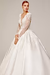 Angela Saten Dantel Prenses Model Gelinlik - Mediha Cambaz Bridal
