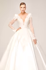 Angela Saten Dantel Prenses Model Gelinlik - Mediha Cambaz Bridal