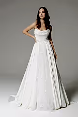 Aria Drapeli Straplez A Kesim Gelinlik - Mediha Cambaz Bridal