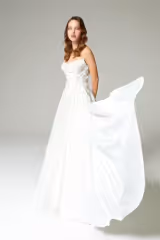 Aria Drapeli Straplez A Kesim Gelinlik - Mediha Cambaz Bridal