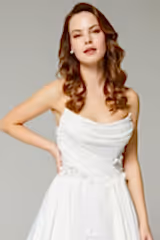 Aria Drapeli Straplez A Kesim Gelinlik - Mediha Cambaz Bridal