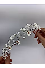 Arty Üç Boyutlu Seramik Çiçek ve İncili Saç Aksesuarı - Mediha Cambaz Bridal