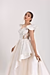 Arya Saten Katlı Prenses Model Gelinlik - Mediha Cambaz Bridal
