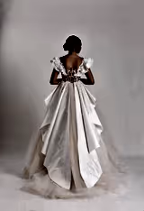 Arya Saten Katlı Prenses Model Gelinlik - Mediha Cambaz Bridal