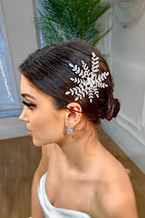 Aster Çiçek Motifli Zirkon Taşlı Gelin Saç Tokası - Mediha Cambaz Bridal