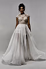 Breath Şortlu İki Parça Düz Kesim Gelinlik - Mediha Cambaz Bridal