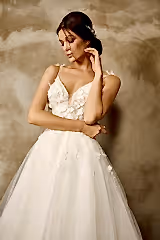 Brillant Kasnak Işıltılı Sade A Kesim Gelinlik - Mediha Cambaz Bridal