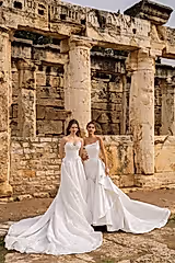 Cleopatra Asimetrik Yaka Entegre Etekli Balık Gelinlik
