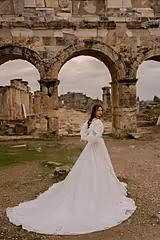 Theodora V Yaka Gül Aplikeli A Kesim  Gelinlik