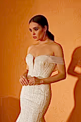 Camille Işıltılı Dantel Balık Kesim Gelinlik - Mediha Cambaz Bridal