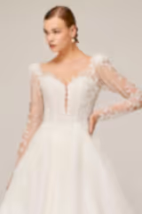 Catherine Dantel Dekolteli A Kesim Gelinlik - Mediha Cambaz Bridal