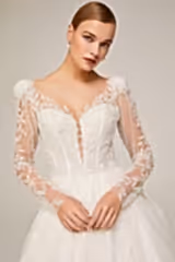 Catherine Dantel Dekolteli A Kesim Gelinlik - Mediha Cambaz Bridal