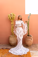 Celine Etnik Güpür Dantelli Balık Gelinlik - Mediha Cambaz Bridal