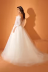 Choi Balon Kol Uçuşan A Kesim Gelinlik - Mediha Cambaz Bridal
