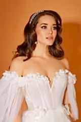 Choi Balon Kol Uçuşan A Kesim Gelinlik - Mediha Cambaz Bridal