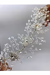 Çiçek Taşlı Kristalli Telli El Yapımı İthal Saç Aksesuarı - Mediha Cambaz Bridal