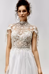 Coachella Vintage Apoletli A Kesim Gelinlik - Mediha Cambaz Bridal
