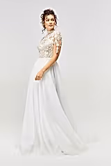 Coachella Vintage Apoletli A Kesim Gelinlik - Mediha Cambaz Bridal