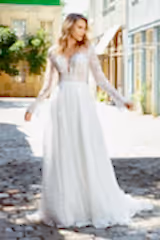 Crispy Çiçek Motifli Dantel A Kesim Gelinlik - Mediha Cambaz Bridal