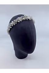Damla İncili Kristalli Gümüş Telli Üç Boyutlu Saç Aksesuarı - Mediha Cambaz Bridal