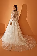 Daphne 22 Organze Balon Kol A Kesim Gelinlik - Mediha Cambaz Bridal
