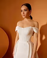 Dupont Saten Kuyruklu Sade Balık Gelinlik - Mediha Cambaz Bridal