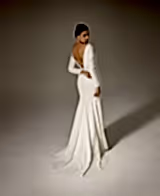 Ela Saten Sade Düz Kesim Nikah Gelinlik - Mediha Cambaz Bridal