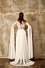 Elegant Şifon Sade Helen Düz Kesim Gelinlik - Mediha Cambaz Bridal