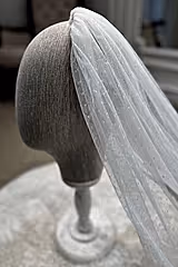 Elia Kırık Beyaz Puantiyeli Vintage Kısa Hayal Tül Duvak - Mediha Cambaz Bridal