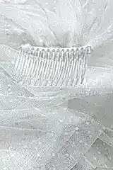 Elia Kırık Beyaz Puantiyeli Vintage Kısa Hayal Tül Duvak - Mediha Cambaz Bridal