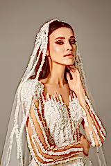Elise Çizgisel Dantelli A Kesim Gelinlik - Mediha Cambaz Bridal