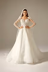 Elise Çizgisel Dantelli A Kesim Gelinlik - Mediha Cambaz Bridal