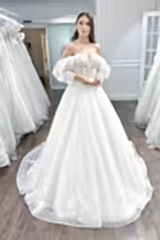 Erin Düşük Balon Kollu A Kesim Gelinlik - Mediha Cambaz Bridal