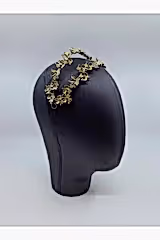 Eskitme Gold İki Sıra Vintage Saç Aksesuarı - Mediha Cambaz Bridal