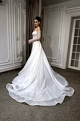 Esther Dantel İki Parça Düz Kesim Gelinlik - Mediha Cambaz Bridal