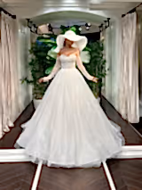 Eve Straplez İncili Tül Prenses Model Gelinlik - Mediha Cambaz Bridal