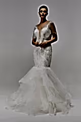 Excellent Boncuk Püskül Detaylı Balık Gelinlik - Mediha Cambaz Bridal