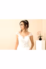 Finest Dantel Askılı Vintage A Kesim Gelinlik - Mediha Cambaz Bridal