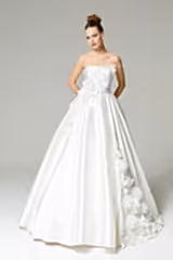 Fiona Çiçek Aplikleli Straplez Prenses Gelinlik - Mediha Cambaz Bridal