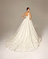 Fla Işıltılı Kare Yaka Prenses Model Gelinlik - Mediha Cambaz Bridal